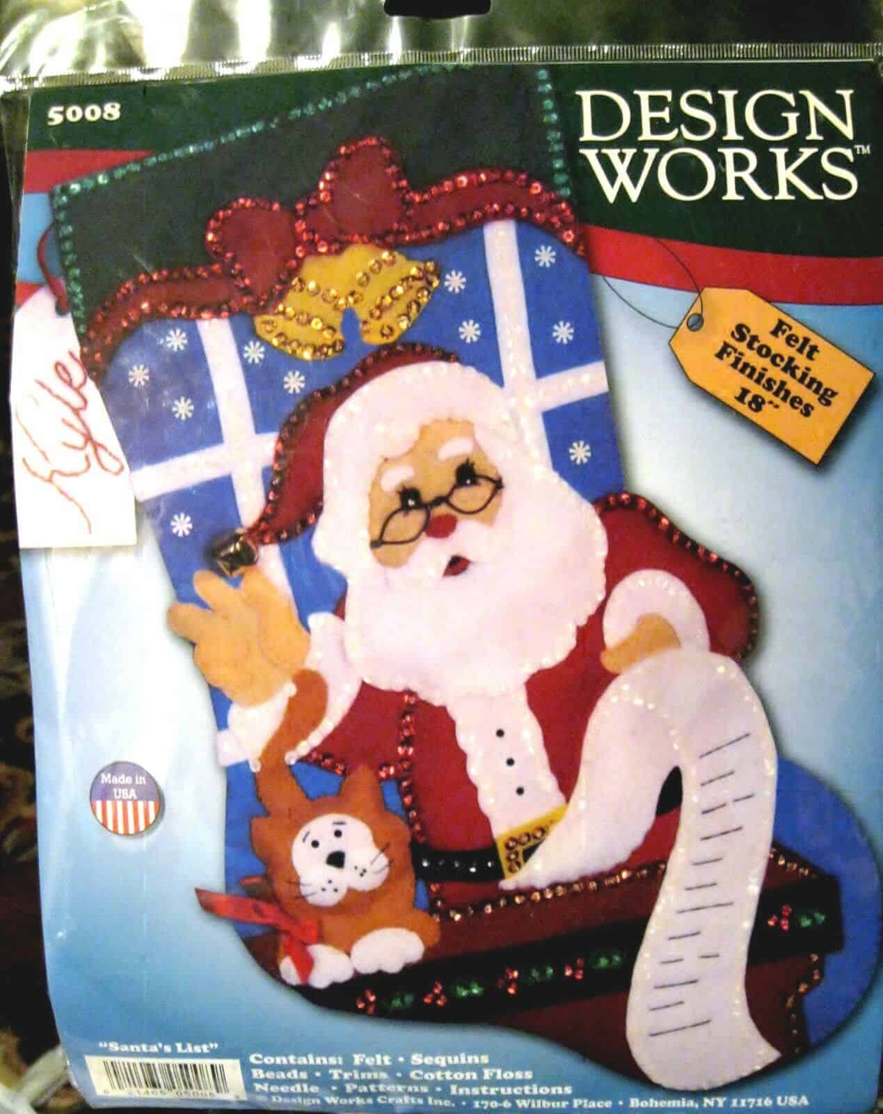 Design Works Crafts Santa's List Counted Cross Stitch Stocking Kit